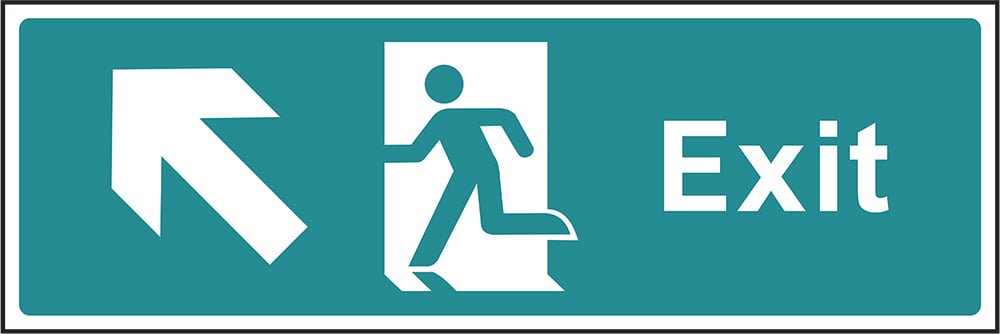 Signage: Exit Left Up (EMER0009)