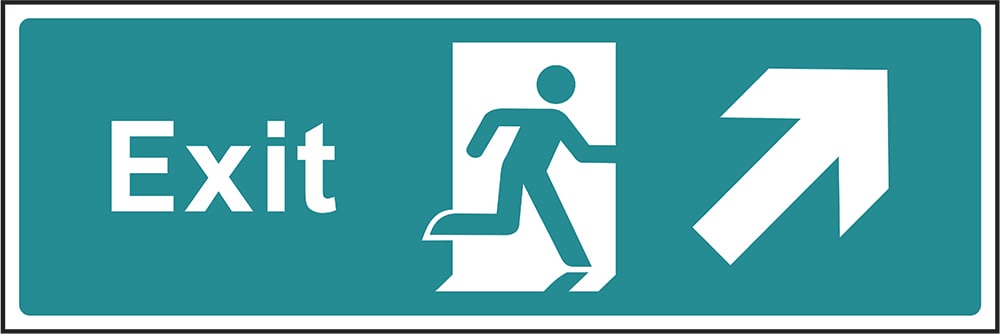 Signage: Exit Right Up (EMER0010)