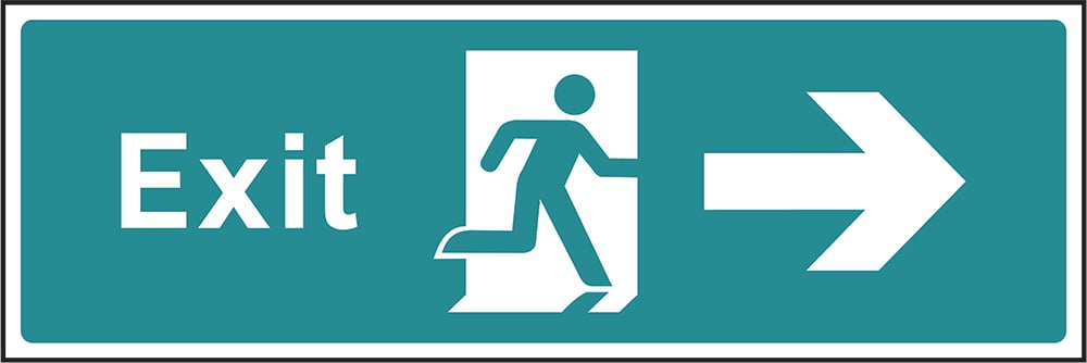 Signage: Exit Right (EMER0012)