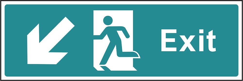 Signage: Exit Left Down (EMER0013)
