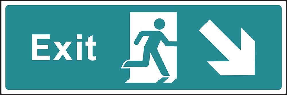 Signage: Exit Down Right (EMER0014)