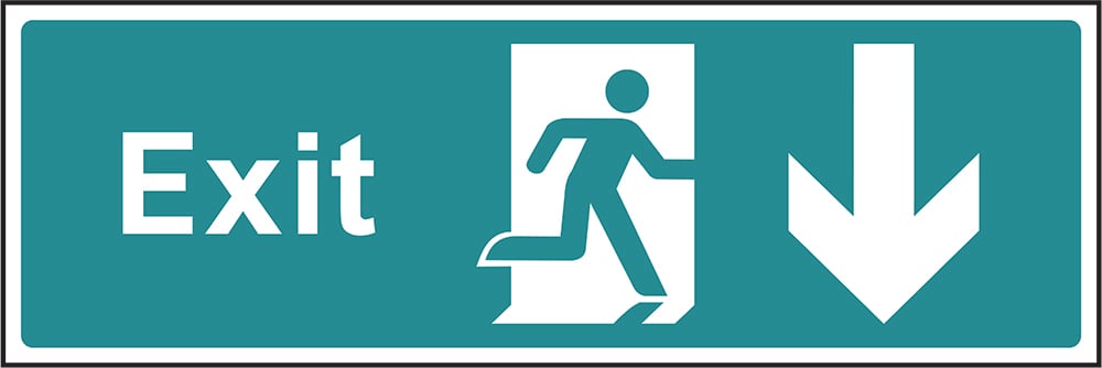 Signage: Exit Down (EMER0016)