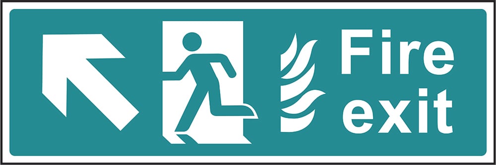 Signage: Fire Exit Left Up (EMER0017)