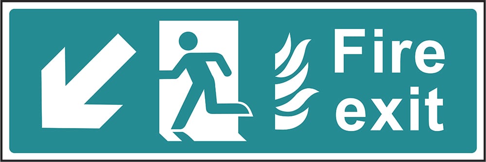 Signage: Fire Exit Down Left (EMER0021)