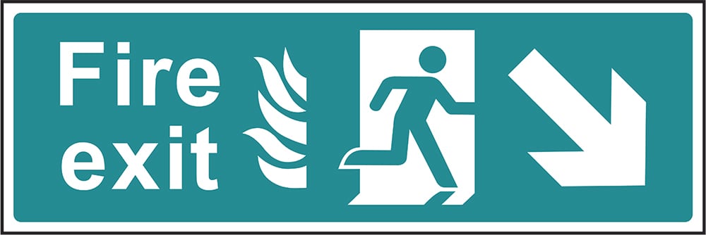 Signage: Fire Exit Down Right (EMER0022)