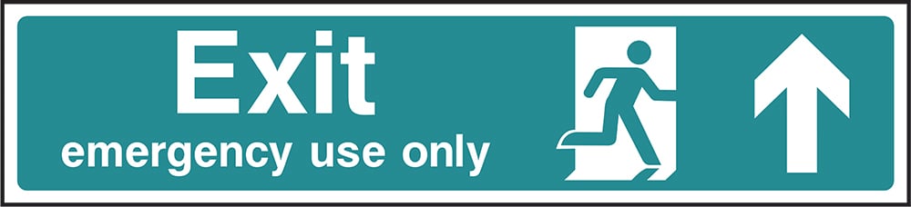 Signage: Exit Emergency Use Only Up (EMER0029)