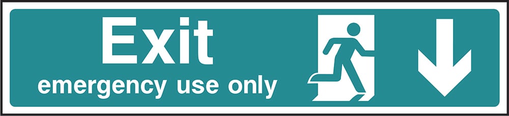 Signage: Exit Emergency Use Only Down (EMER0030)