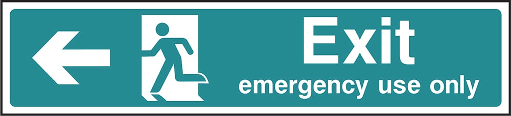 Signage: Exit Left Emergency Use Only (EMER0031)
