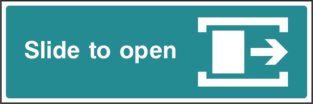 Signage: Slide to Open Right (EMER0038)