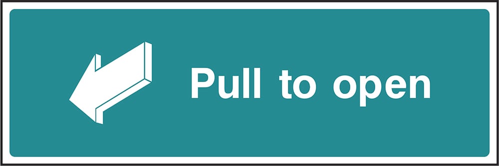 Signage: Pull to Open Left (EMER0040)