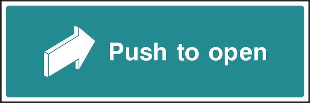 Signage: Push to Open Right (EMER0042)