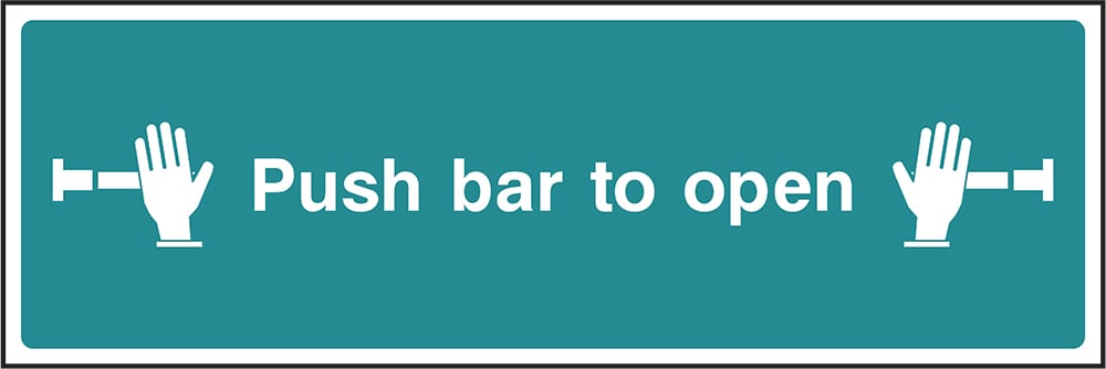 Signage: Push Bar to Open (EMER0044)