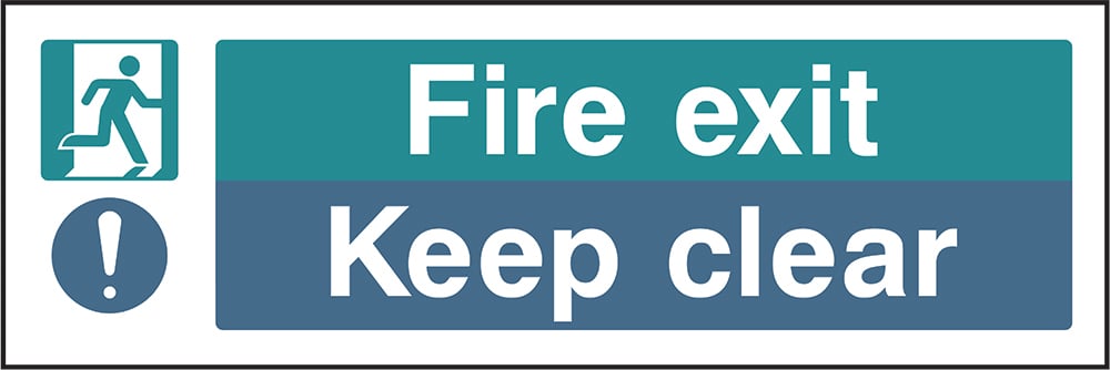 Signage: Fire Exit Keep Clear (EMER0048)