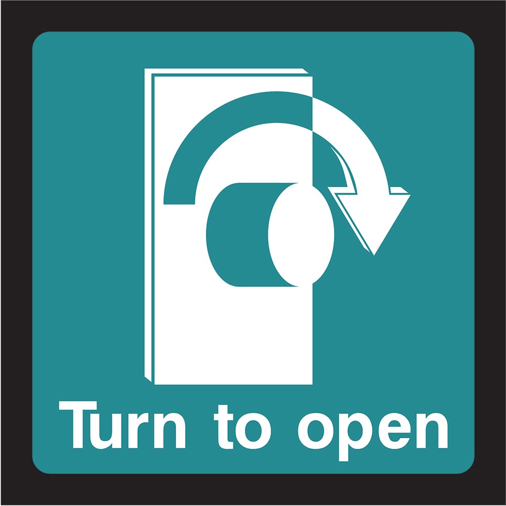 Signage: Turn to Open (EMER0050)