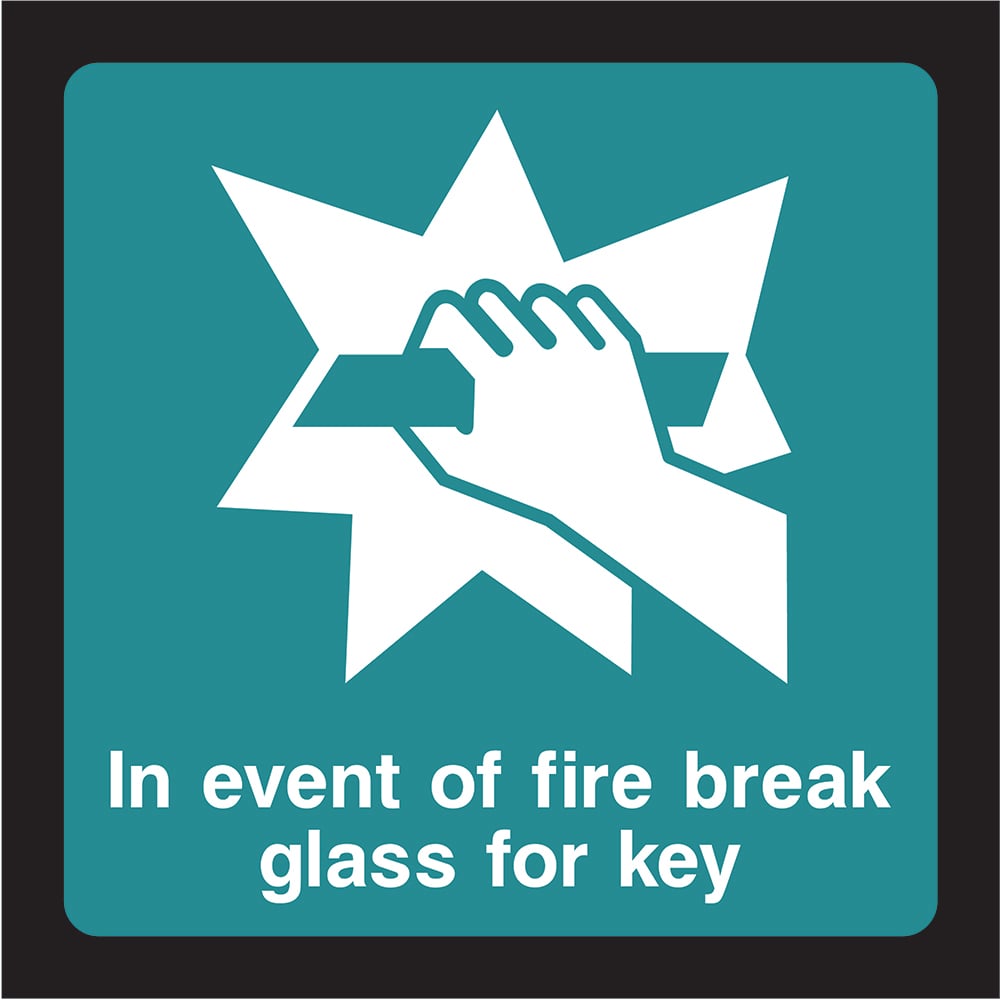 Signage: Break Glass For Key (EMER0063)