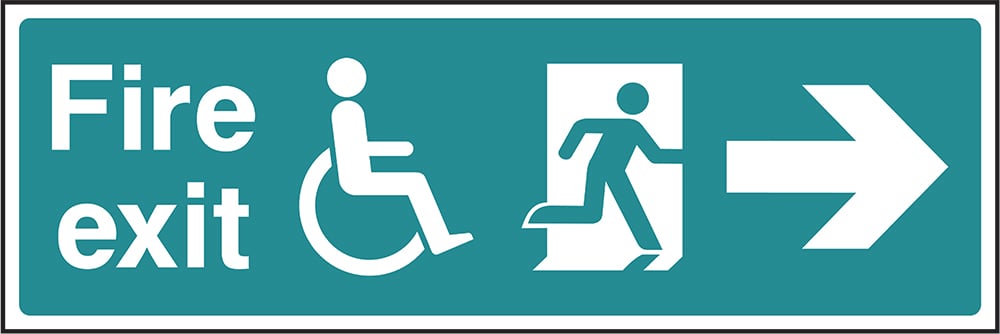 Signage: Fire Exit Right Accessible (EMER0067)