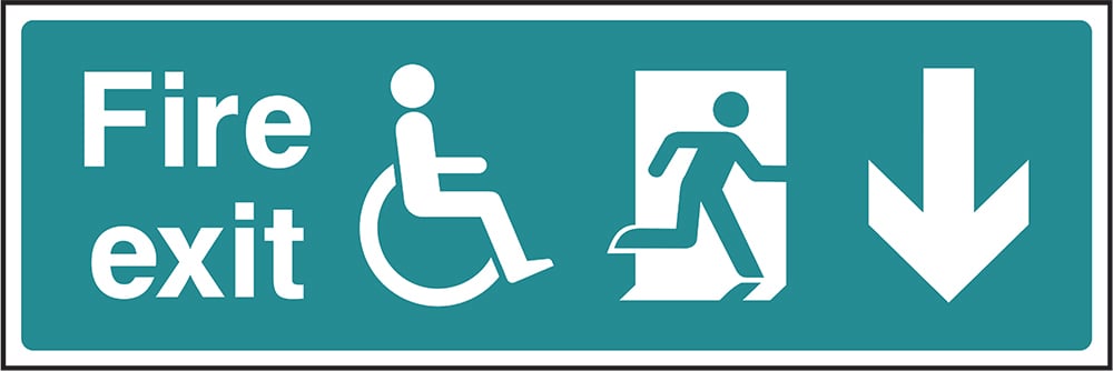 Signage: Fire Exit Down Accessible (EMER0070)