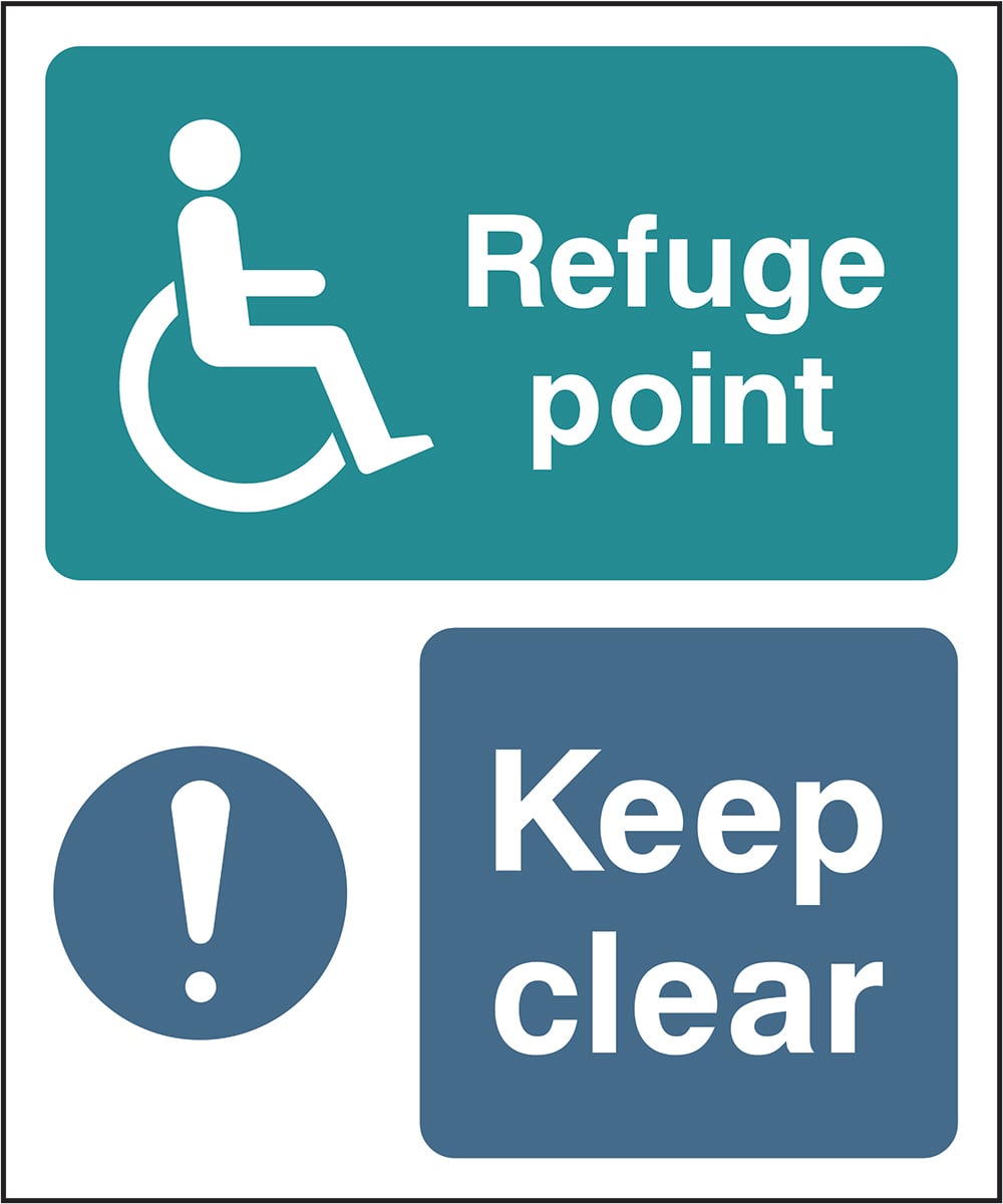 Signage: Refuge Point Keep Clear (EMER0079)