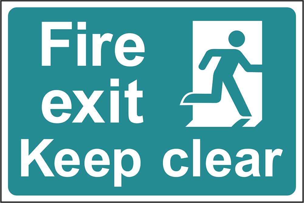 Signage: Fire Exit Keep Clear (EMER0086)