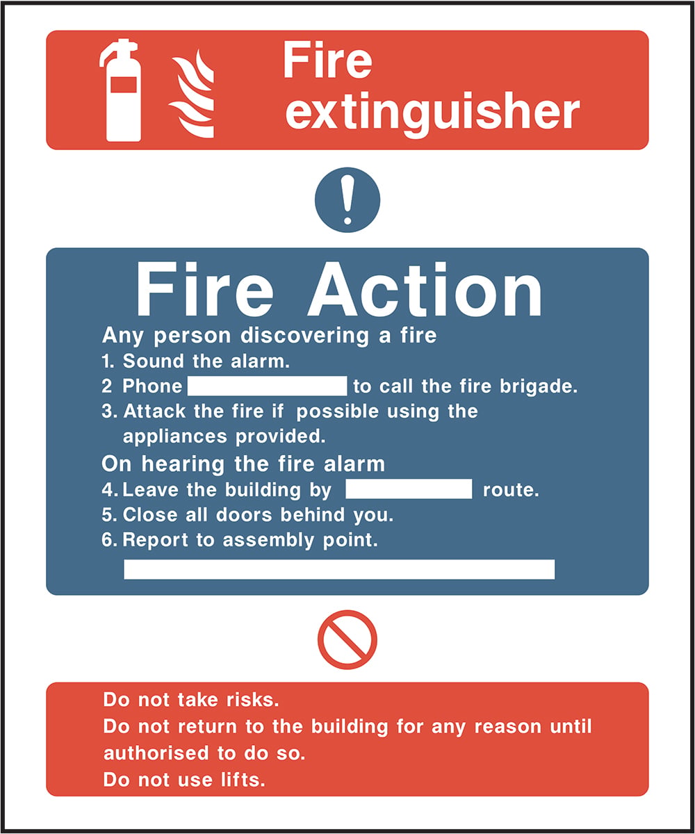 Signage: Fire Action Instructions (FACT0007)