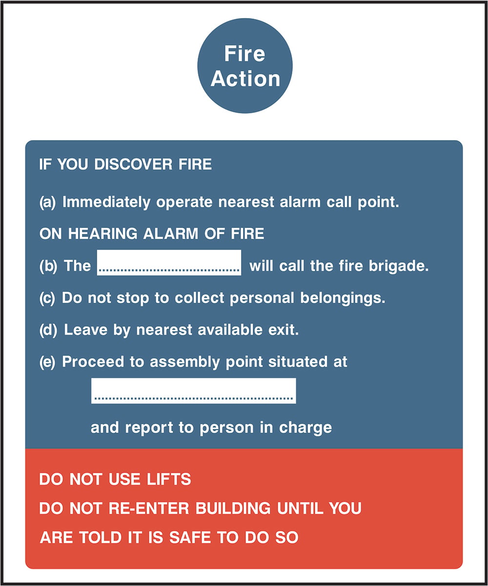 Signage: Fire Action Instructions (FACT0009)