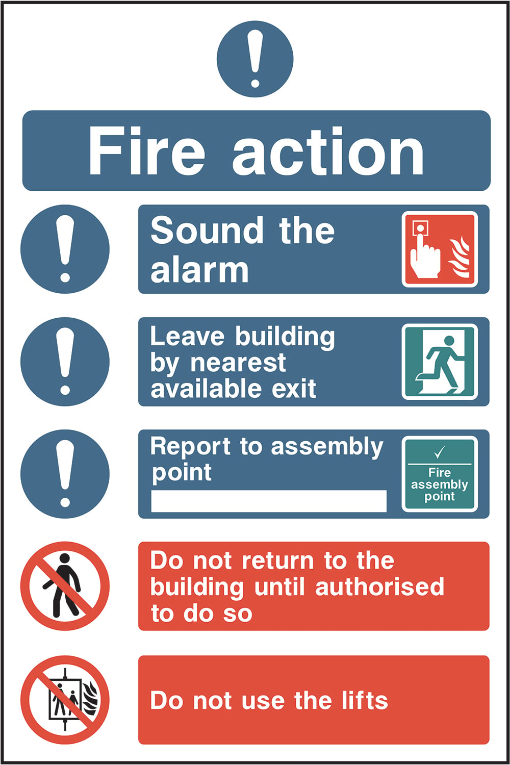 Signage: Fire Action Instructions (FACT0025)