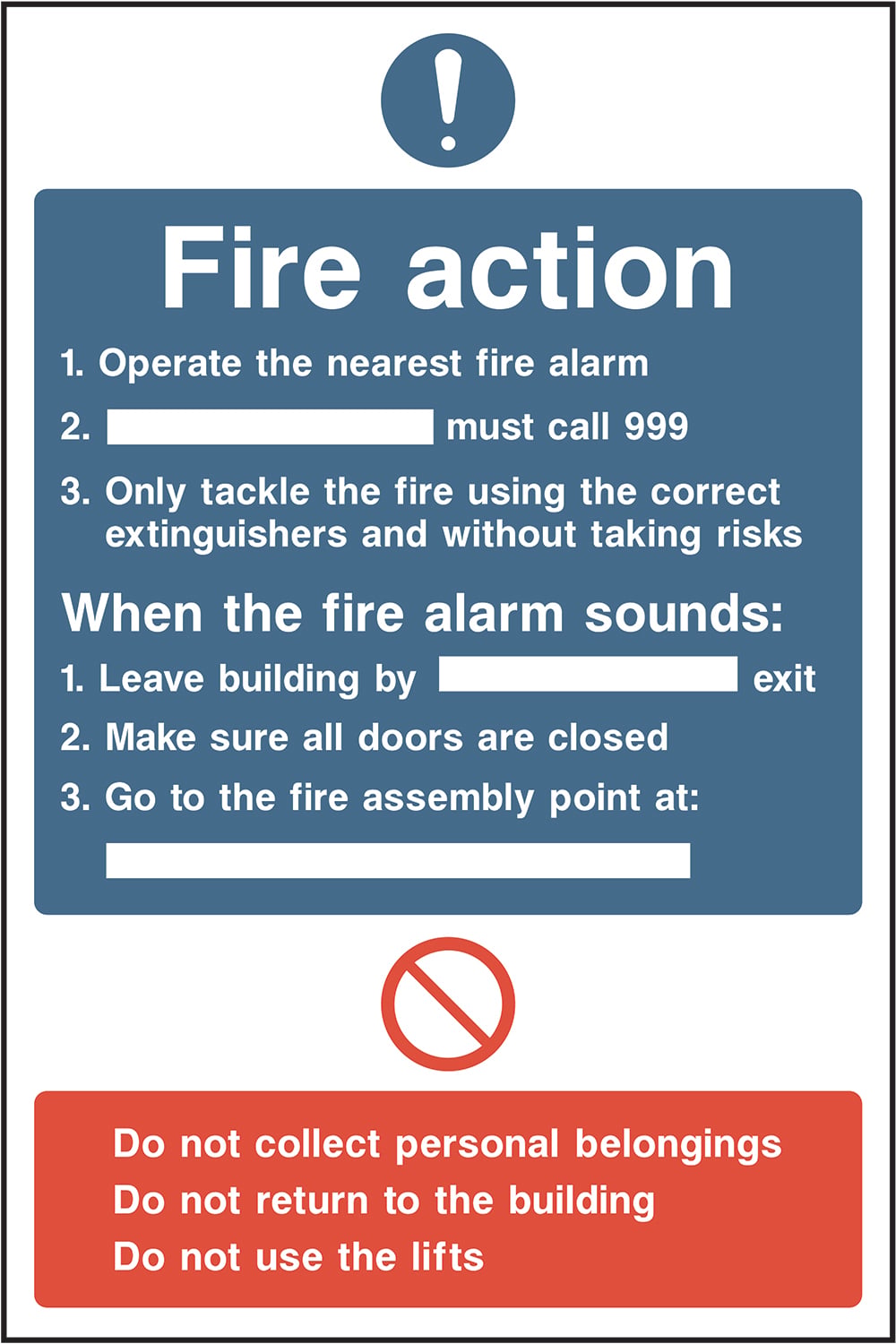 Signage: Fire Action (FACT0026)