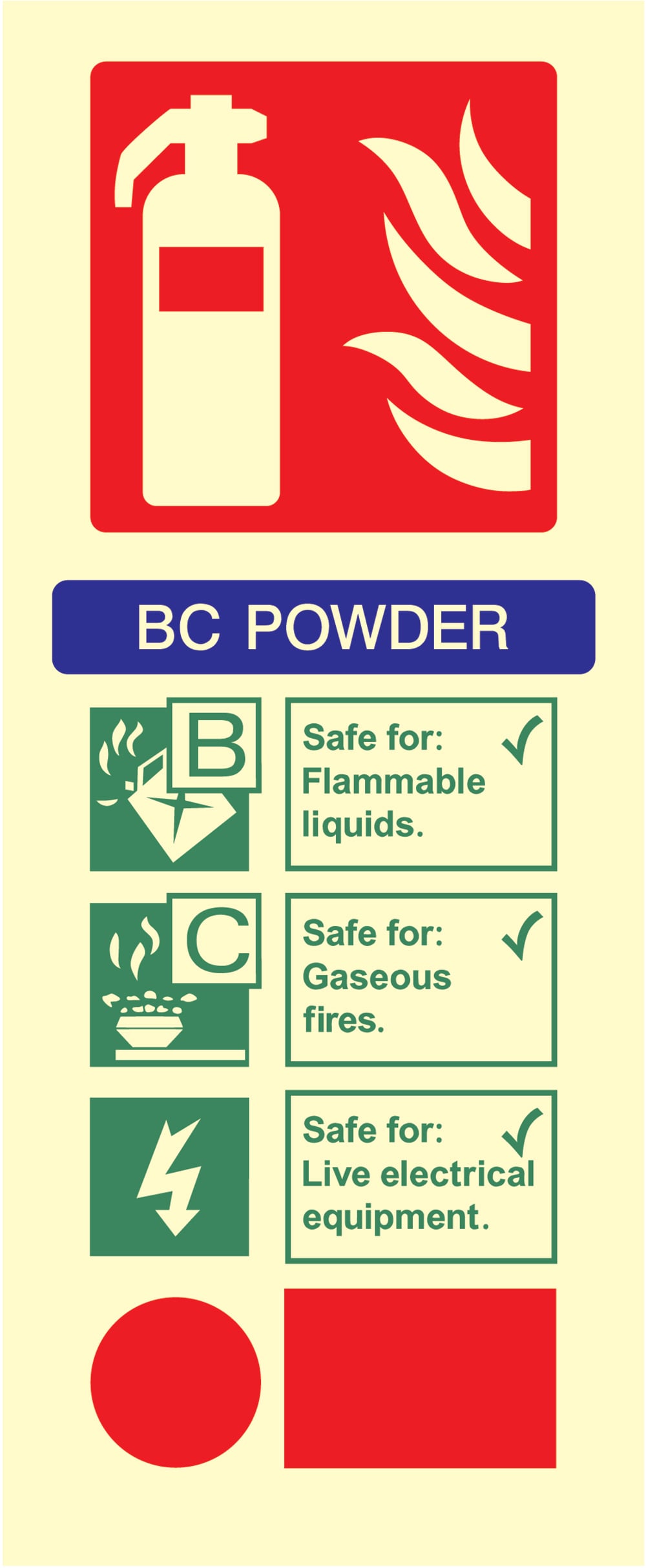 Signage: Bc Powder Fire Extinguisher (FEQP0067)