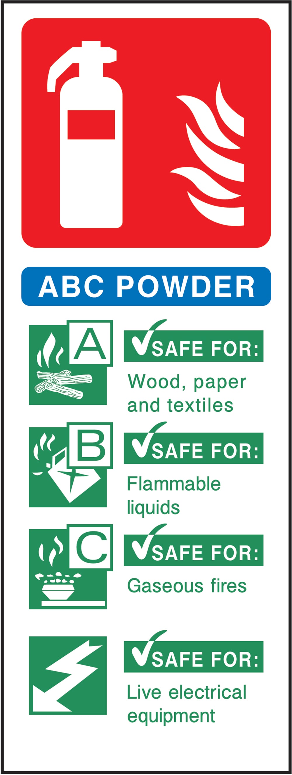 Signage: Abc Powder Fire Extinguisher (FEQP0080)