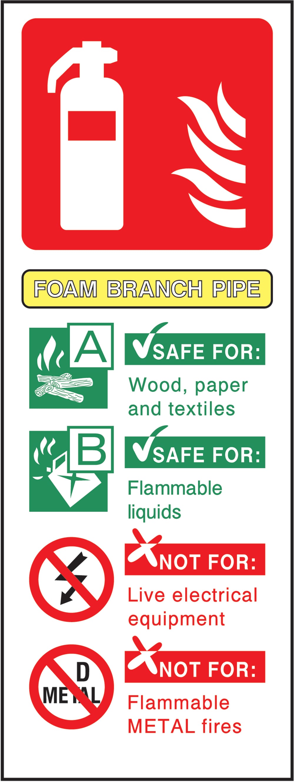 Signage: Foam Branch Pipe (FEQP0083)