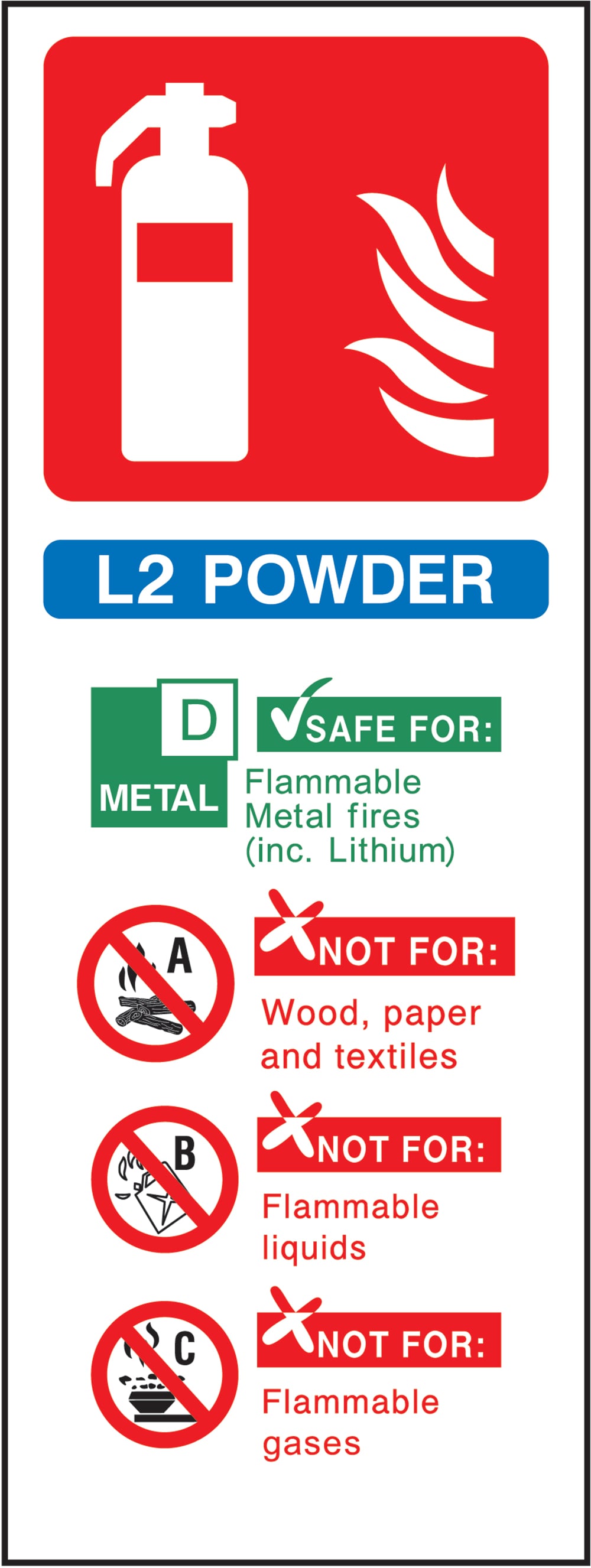 Signage: L2 Powder Fire Extinguisher (FEQP0086)