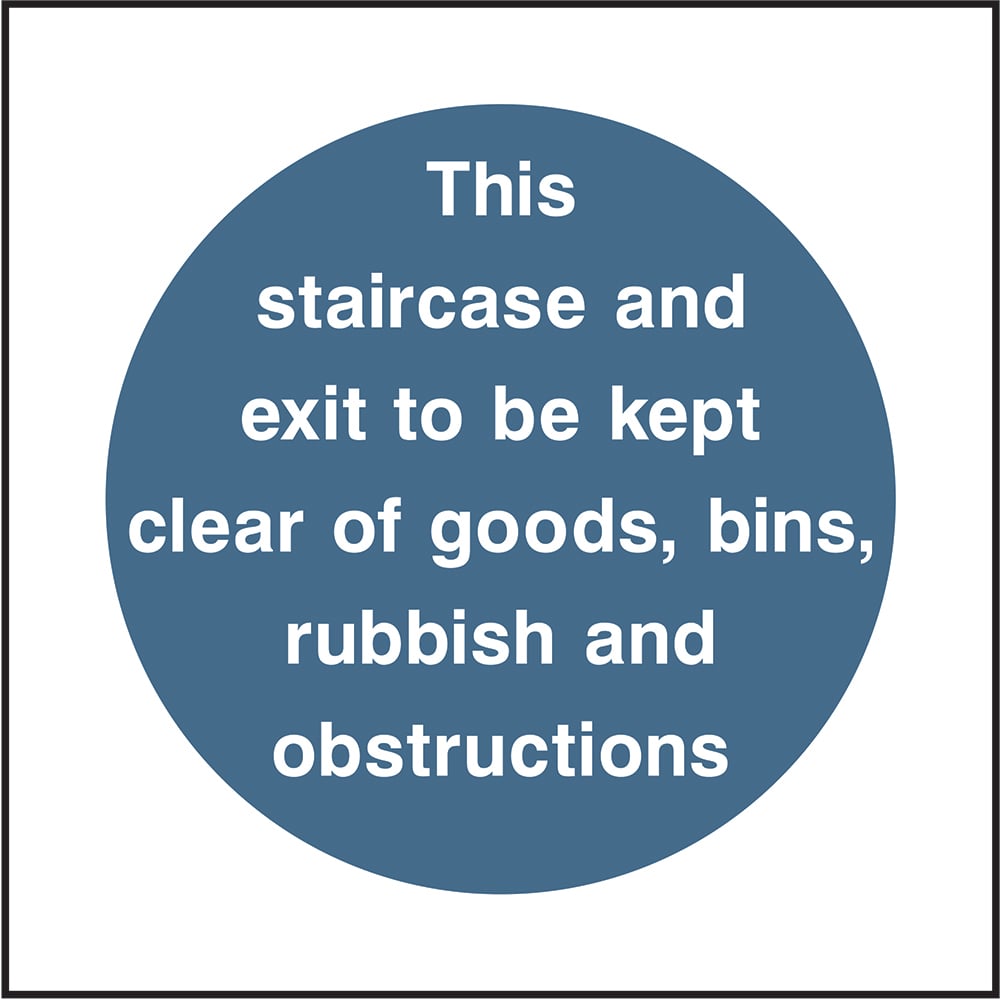 Signage: Keep Staircase Clear (FPRV0001-2)