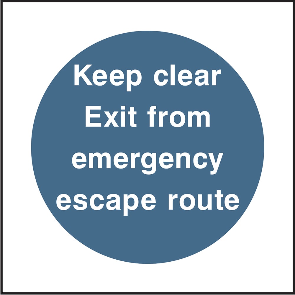 Signage: Keep Clear Emergency Exit (FPRV0004-2)
