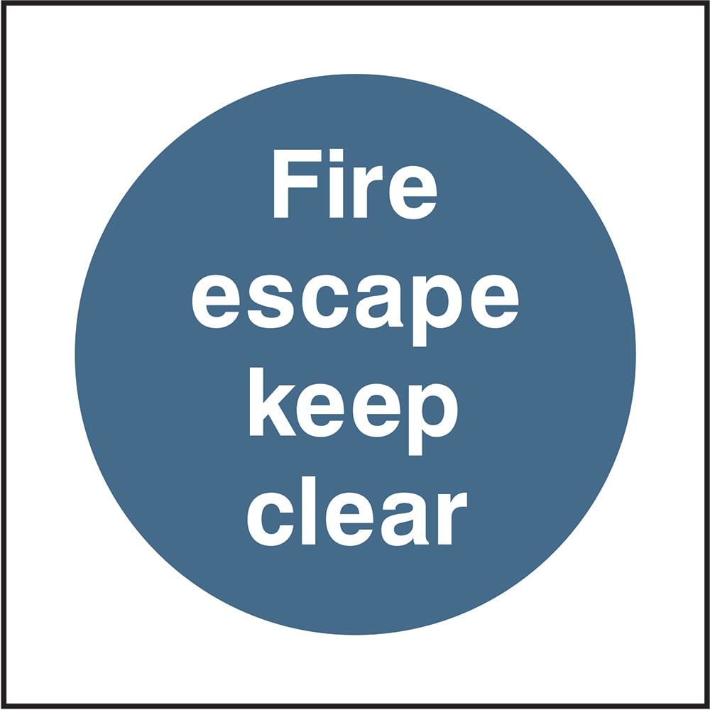 Signage: Fire Escape Keep Clear (FPRV0005-2)
