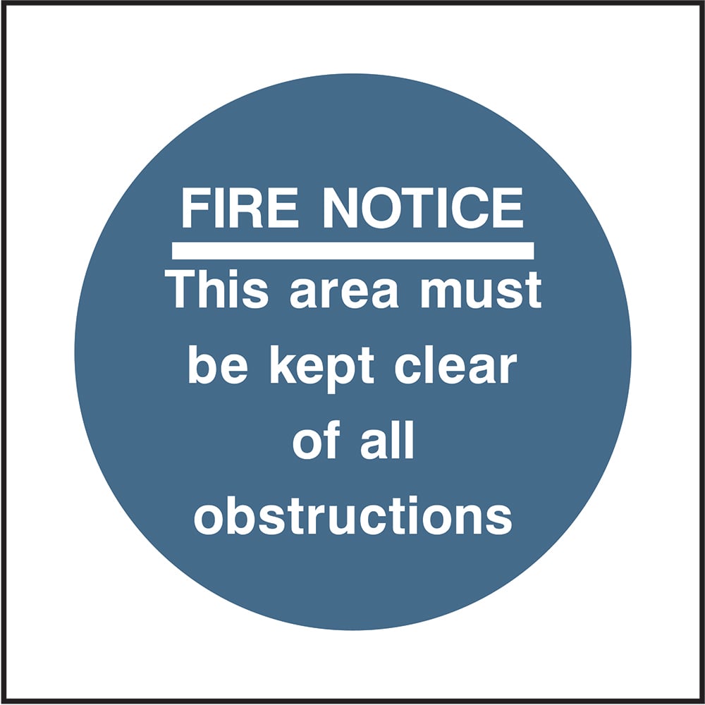 Signage: Fire Notice Keep Clear (FPRV0007-2)