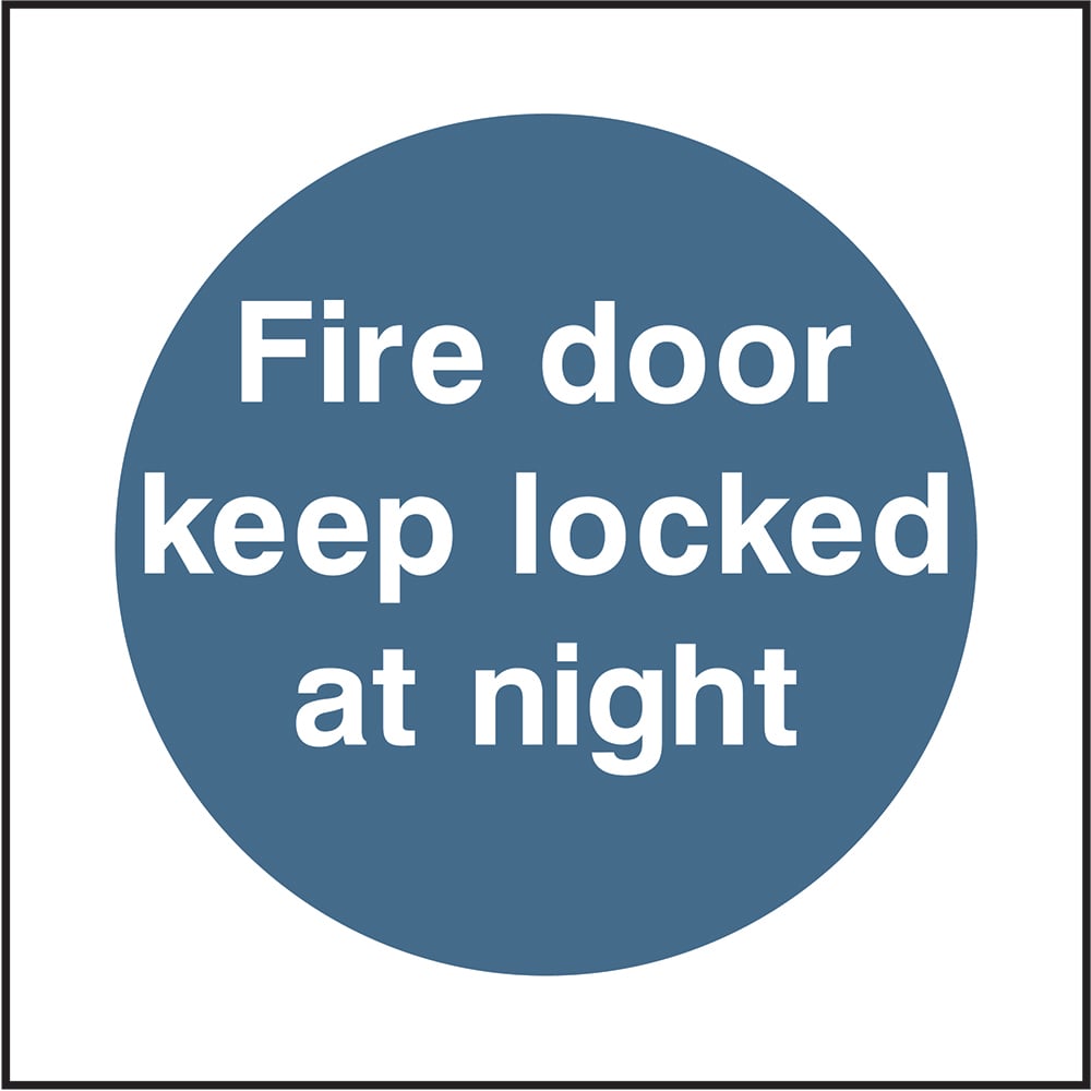 Signage: Fire Door Keep Locked At Night (FPRV0010-2)