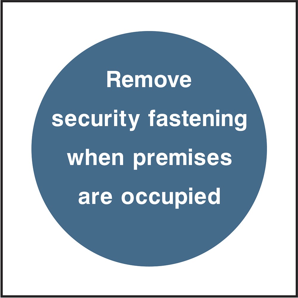 Signage: Remove Security Fastening (FPRV0018-2)