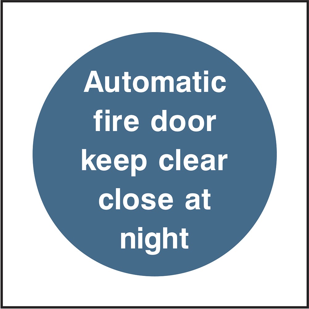 Signage: Automatic Fire Door Keep Clear (FPRV0019)