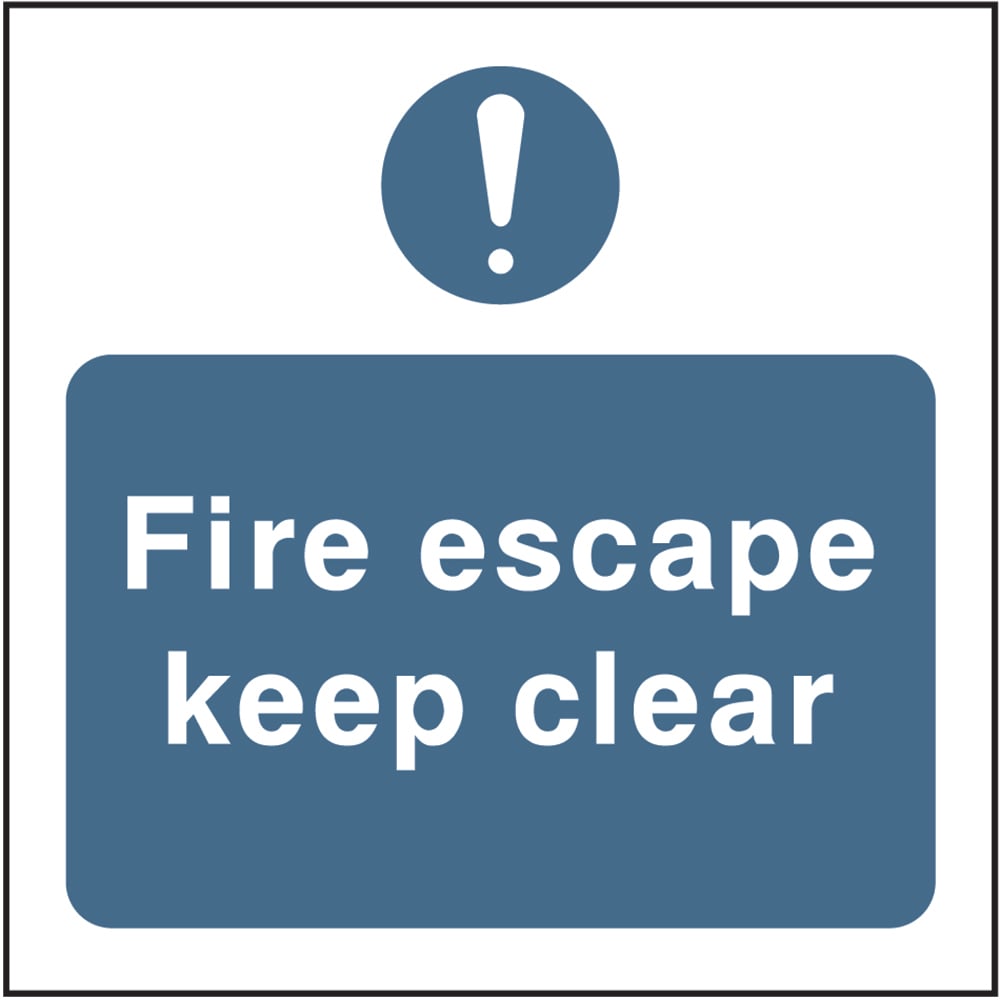 Signage: Fire Escape Keep Clear (FPRV0028)
