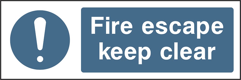 Signage: Fire Escape Keep Clear (FPRV0033)
