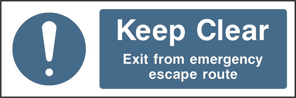 Signage: Keep Clear Emergency Exit (FPRV0036)