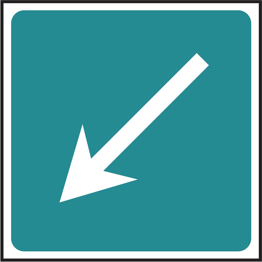 Signage: Emergency Exit Down Left Arrow (FAID0022)