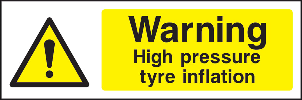 Signage: Warning High Pressure Tyre Inflation (GARA0001)