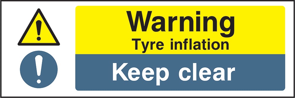 Signage: Warning Tyre Inflation Keep Clear (GARA0007)