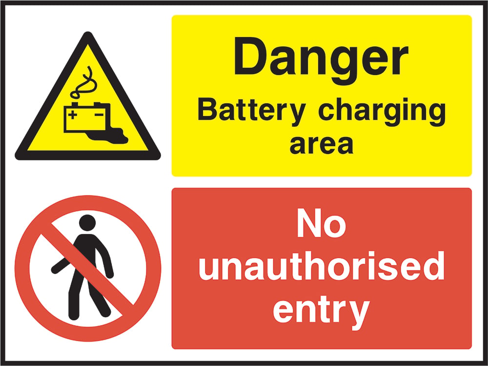 Signage: Danger Battery Charging Area No Unauthorised Entry (GARA0028)