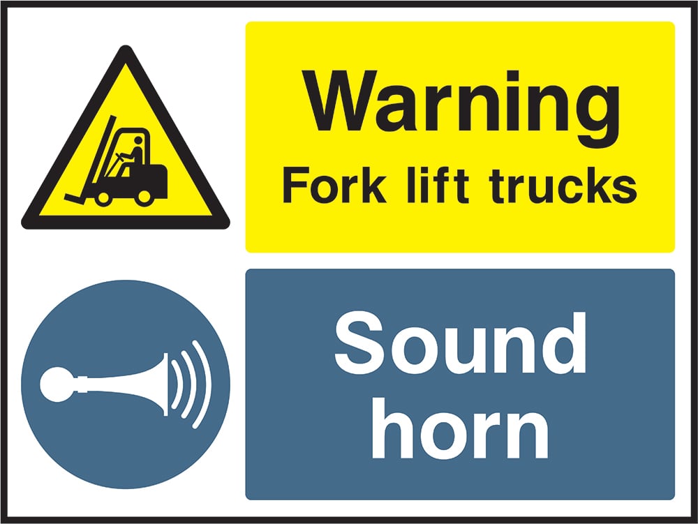 Signage: Warning Fork Lift Trucks Sound Horn (GARA0031)