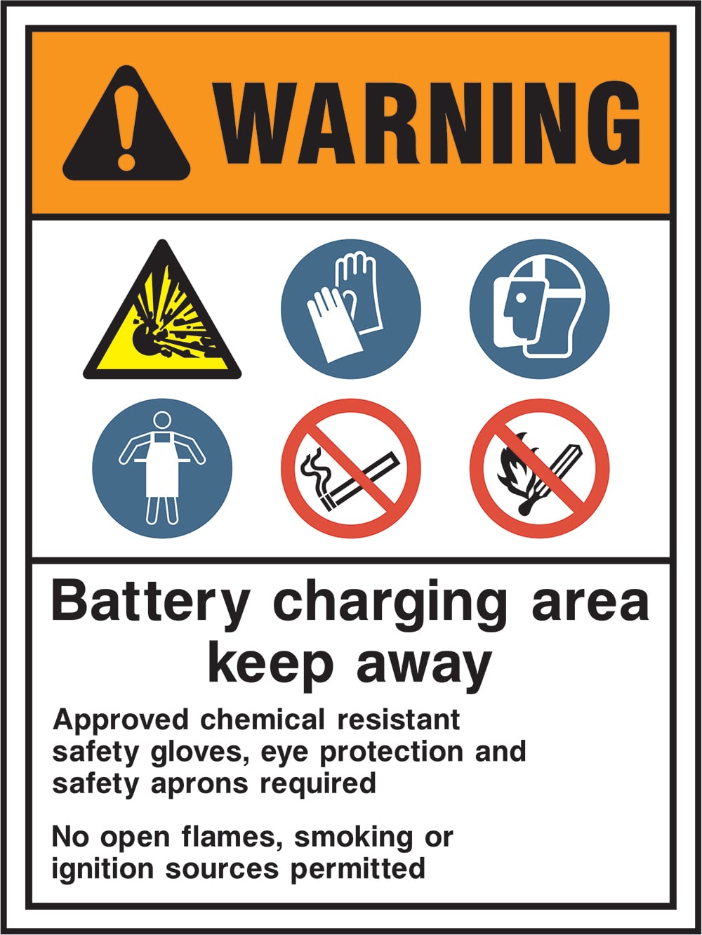Signage: Battery Charging Area Keep Away (GARA0039)