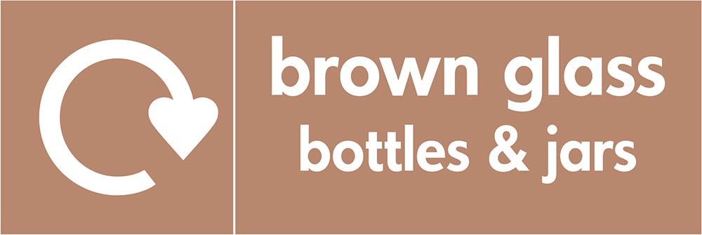 Signage: Brown Glass Bottles & Jars (GLAS0010)