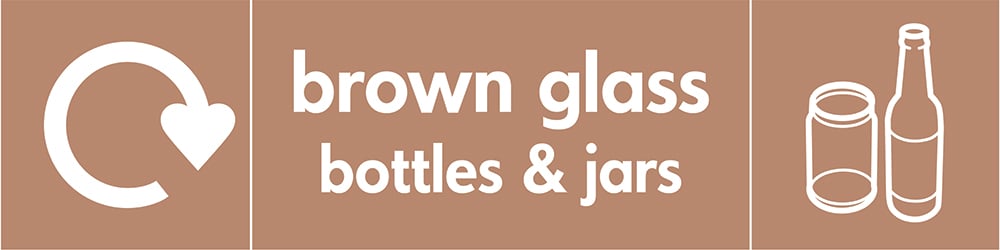 Signage: Brown Glass Bottles & Jars (GLAS0011)