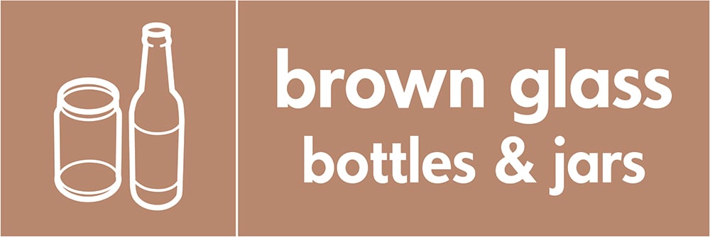 Signage: Brown Glass Bottles & Jars (GLAS0012)